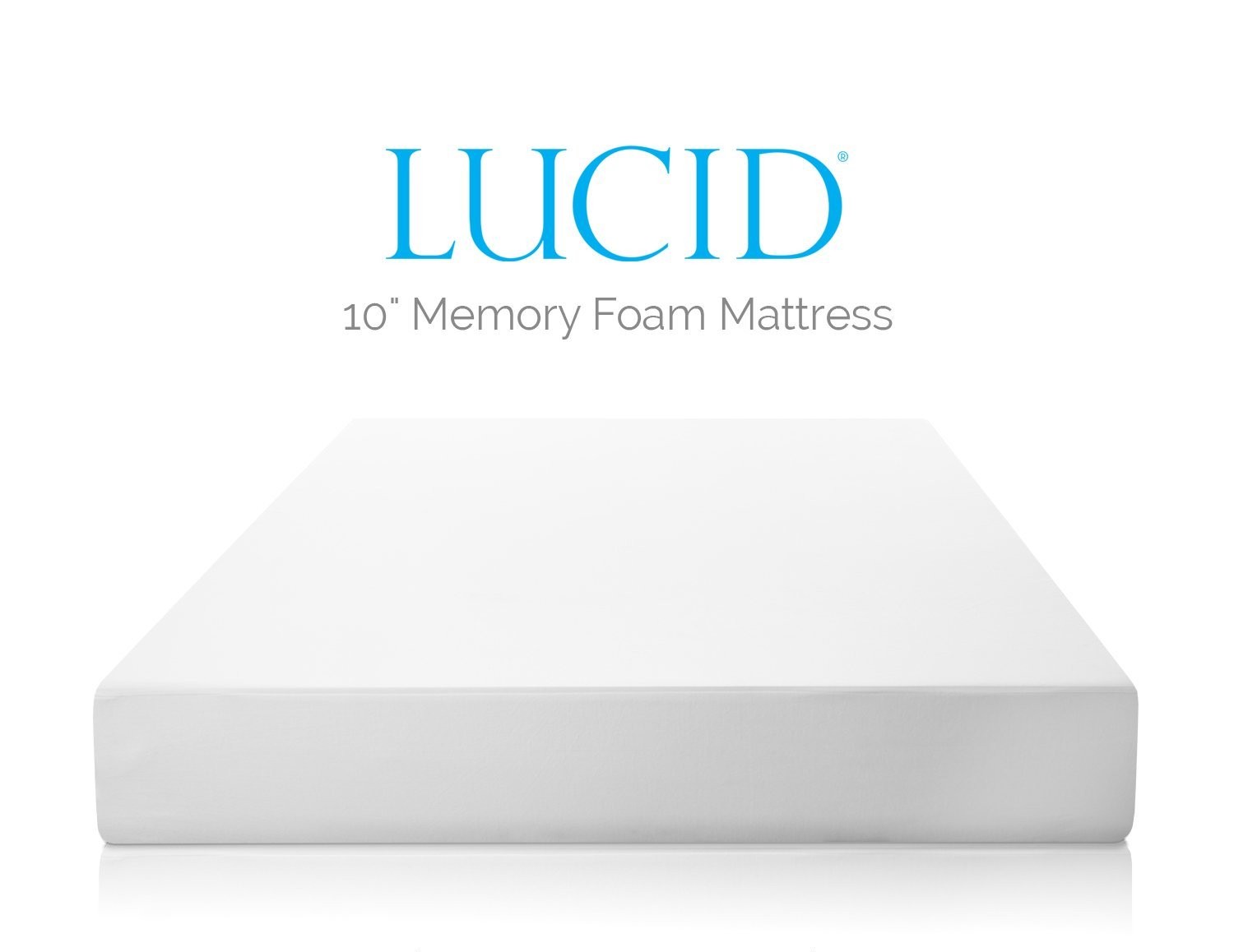 lucid 10 inch plush memory foam mattress queen